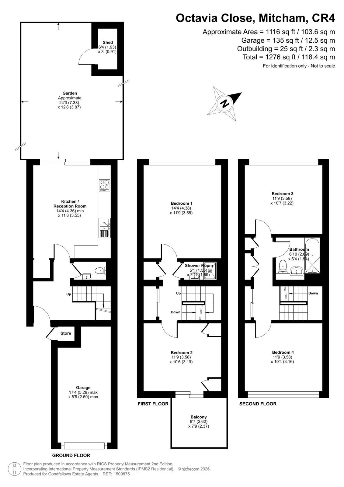 85, Octavia Close, Mitcham floorplan