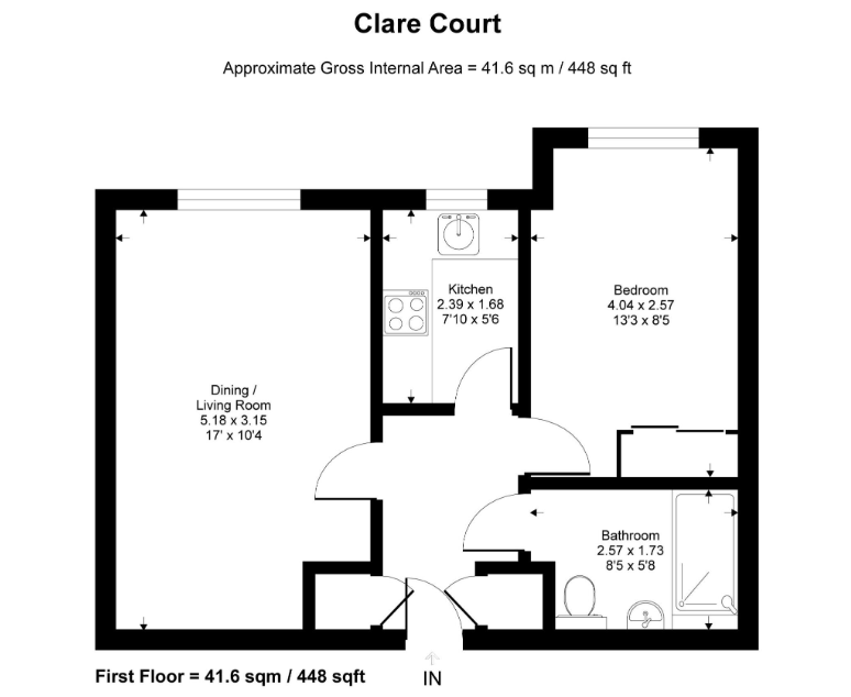 14, Clare Court, Fleet floorplan