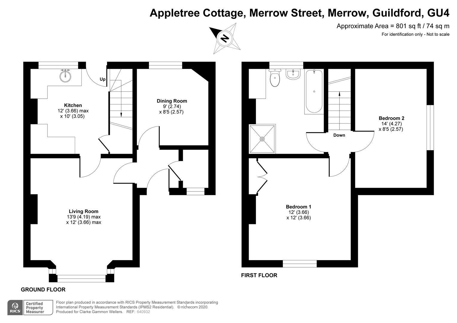 2 bed semidetached house for sale in Merrow Street, Merrow, Guildford