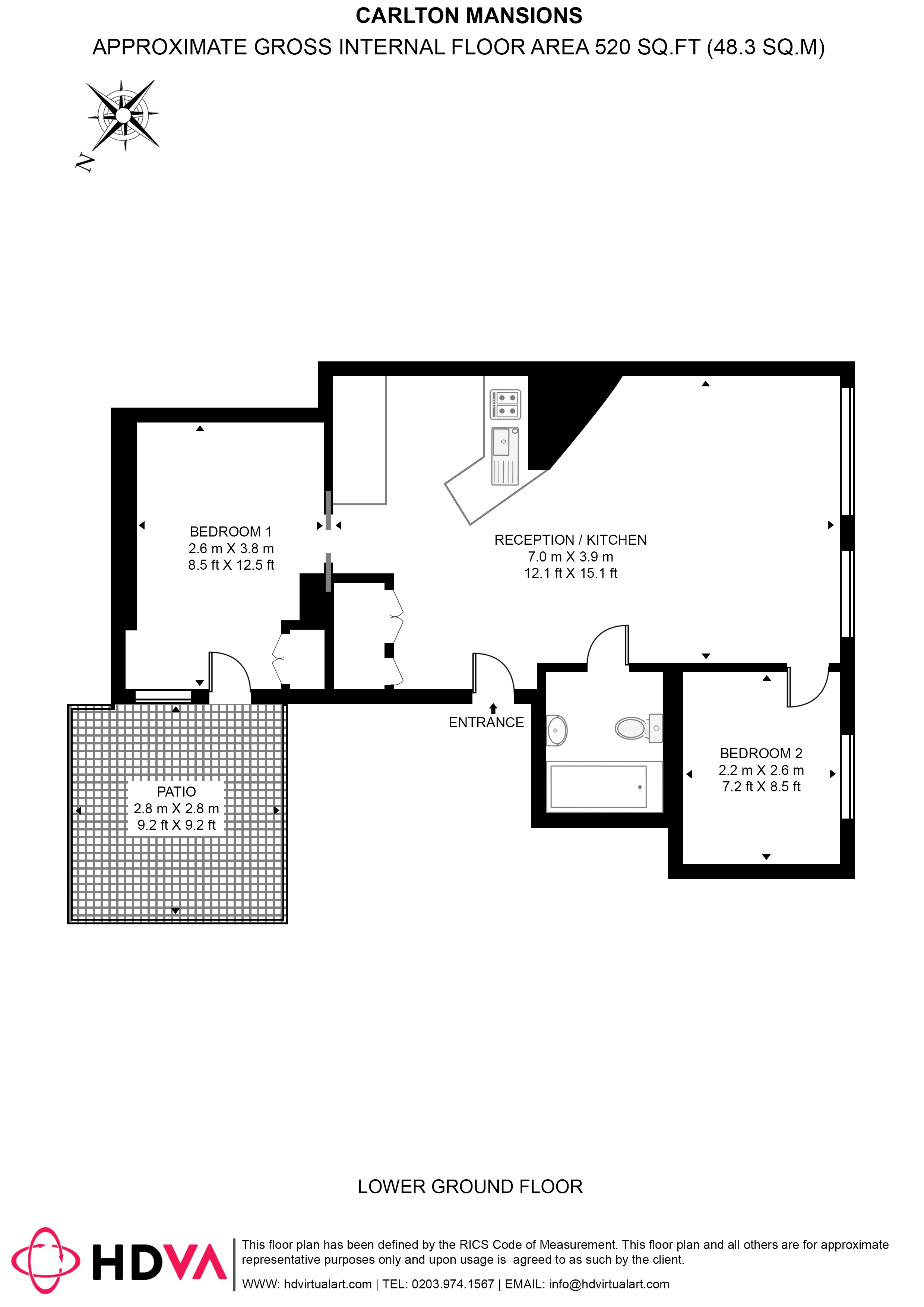 Flat 1, Carlton Mansions, 16-17, York Buildings, London floorplan
