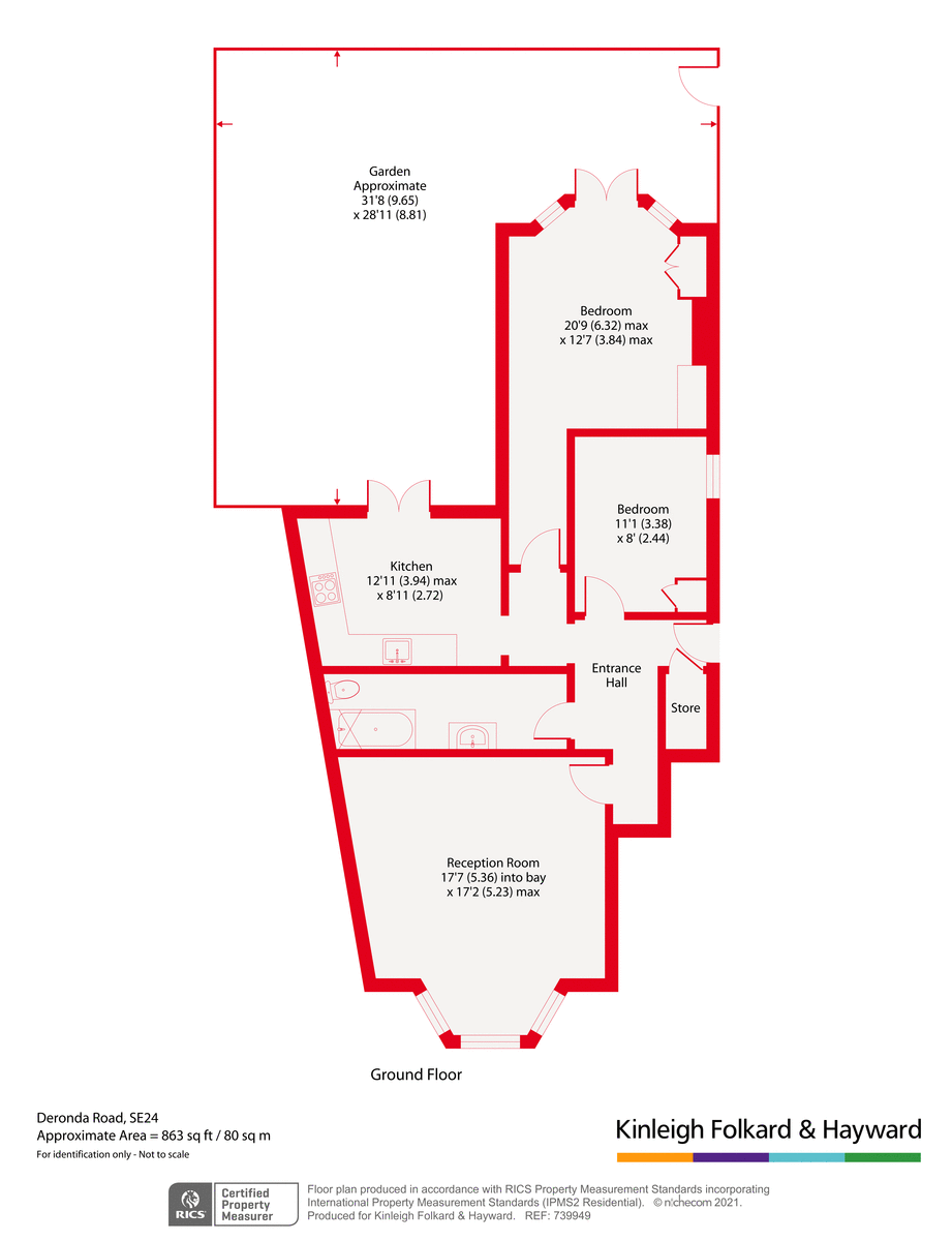 Flat A, 1, Deronda Road, London floorplan