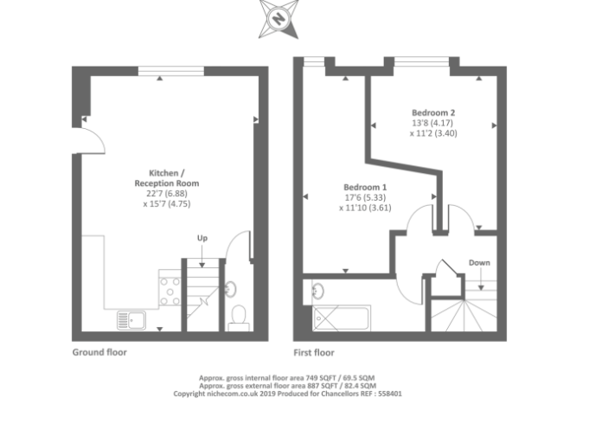 Flat 2 The Wharf House, 14, Butterwyke Place, Oxford floorplan