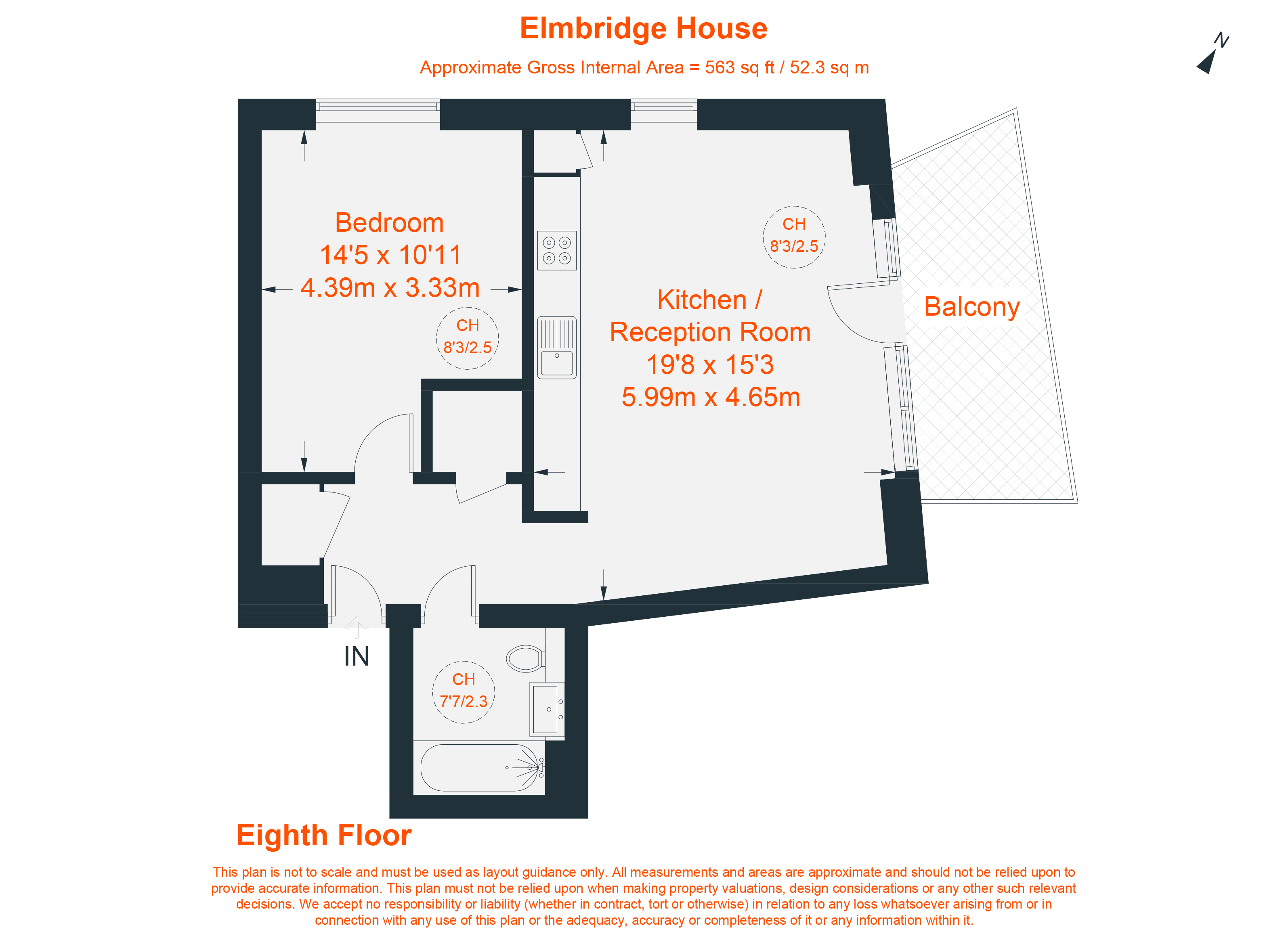 Apartment 66 Elmbridge House, 1, Palmer Road, London floorplan