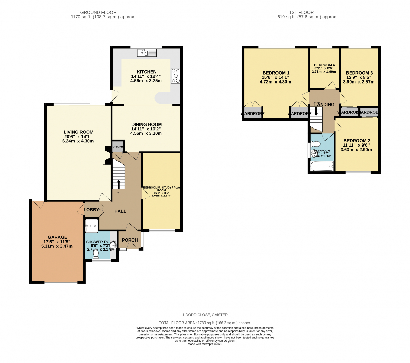 1 Dodd Close, Caister-on-Sea, Great Yarmouth floorplan