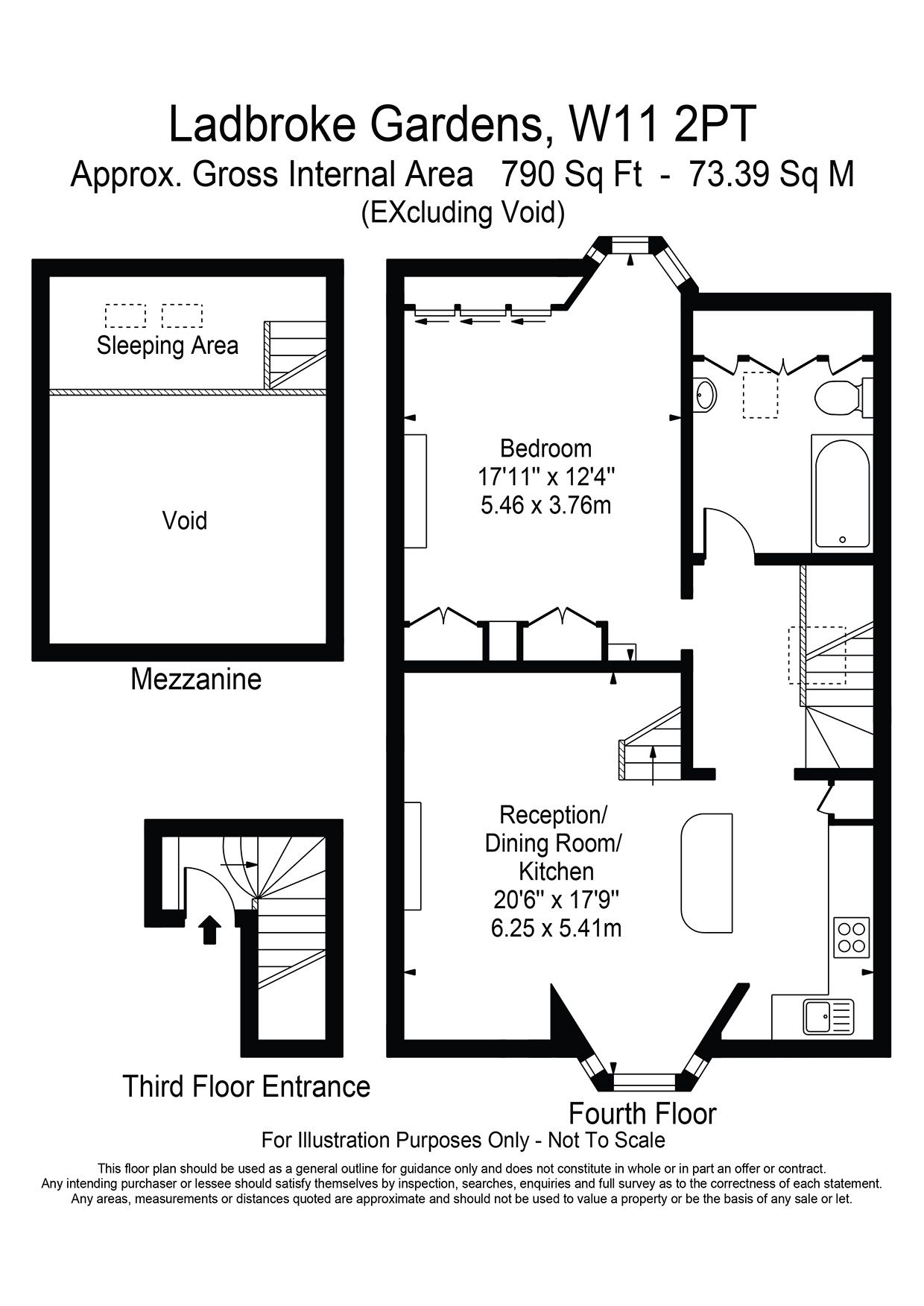 Flat 5, 4 Ladbroke Gardens, London floorplan