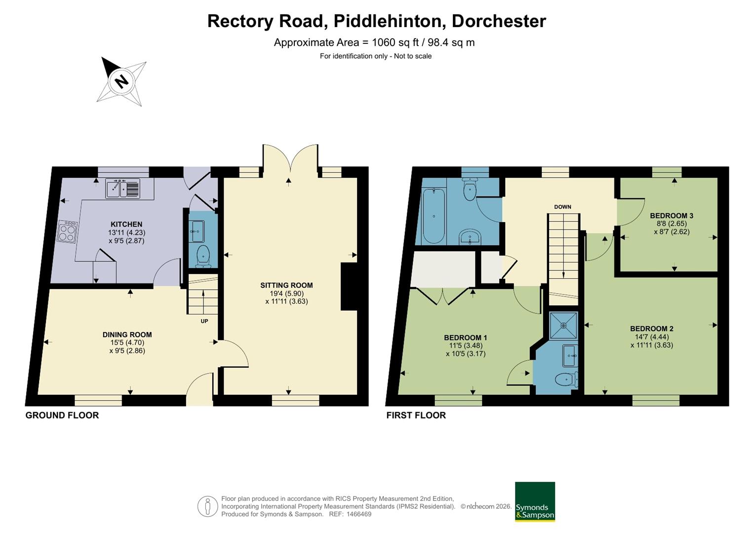 2 Denches Cottages, Rectory Road, Dorchester floorplan