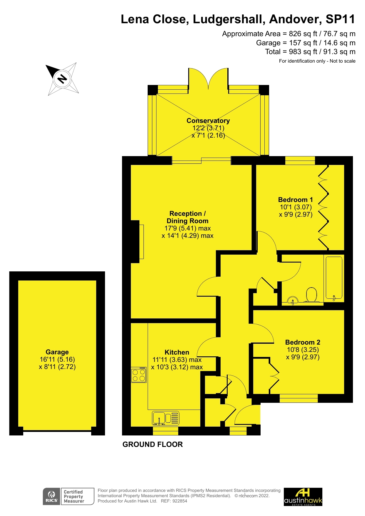 Lena Close, Ludgershall, Andover SP11, 2 bedroom semidetached bungalow