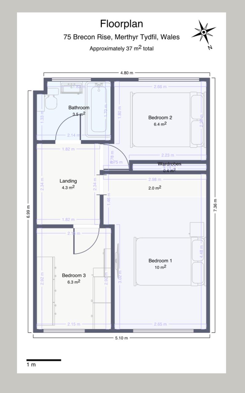 75, Brecon Rise, Merthyr Tydfil floorplan