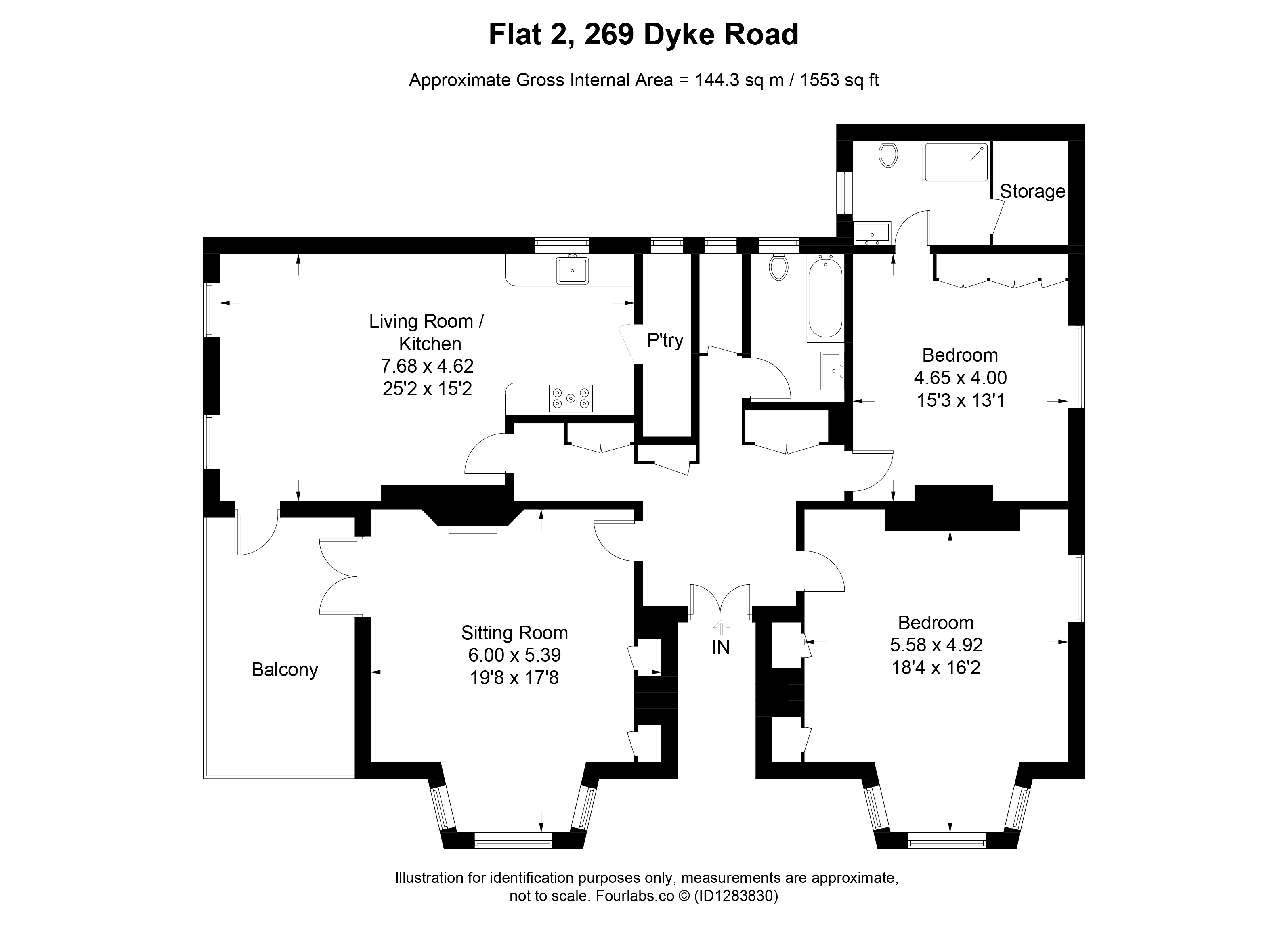 Flat 2, 269, Dyke Road, East Sussex floorplan