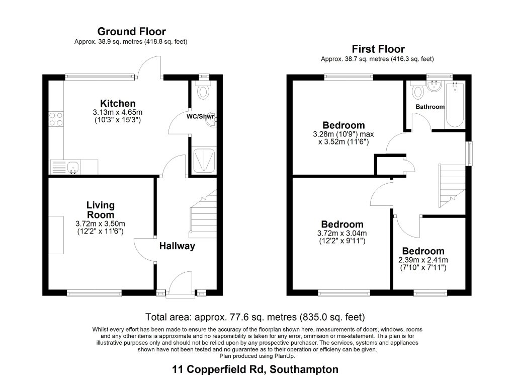 11, Copperfield Road, Southampton floorplan