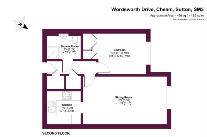 Flat 33, Brook Ct, 78 Wordsworth Drive, Sutton floorplan