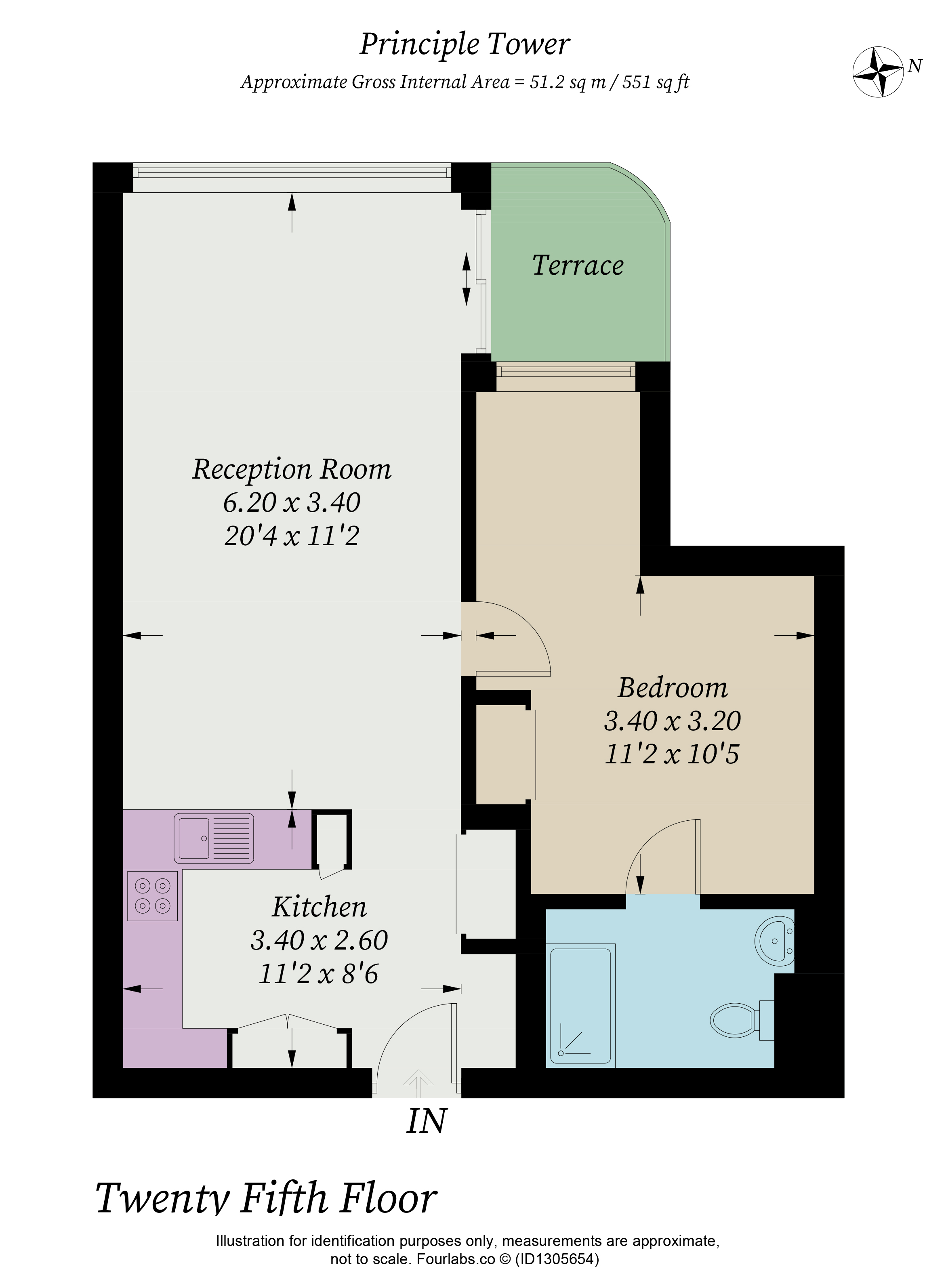 2503, Principal Tower, 2, Worship Street, London floorplan