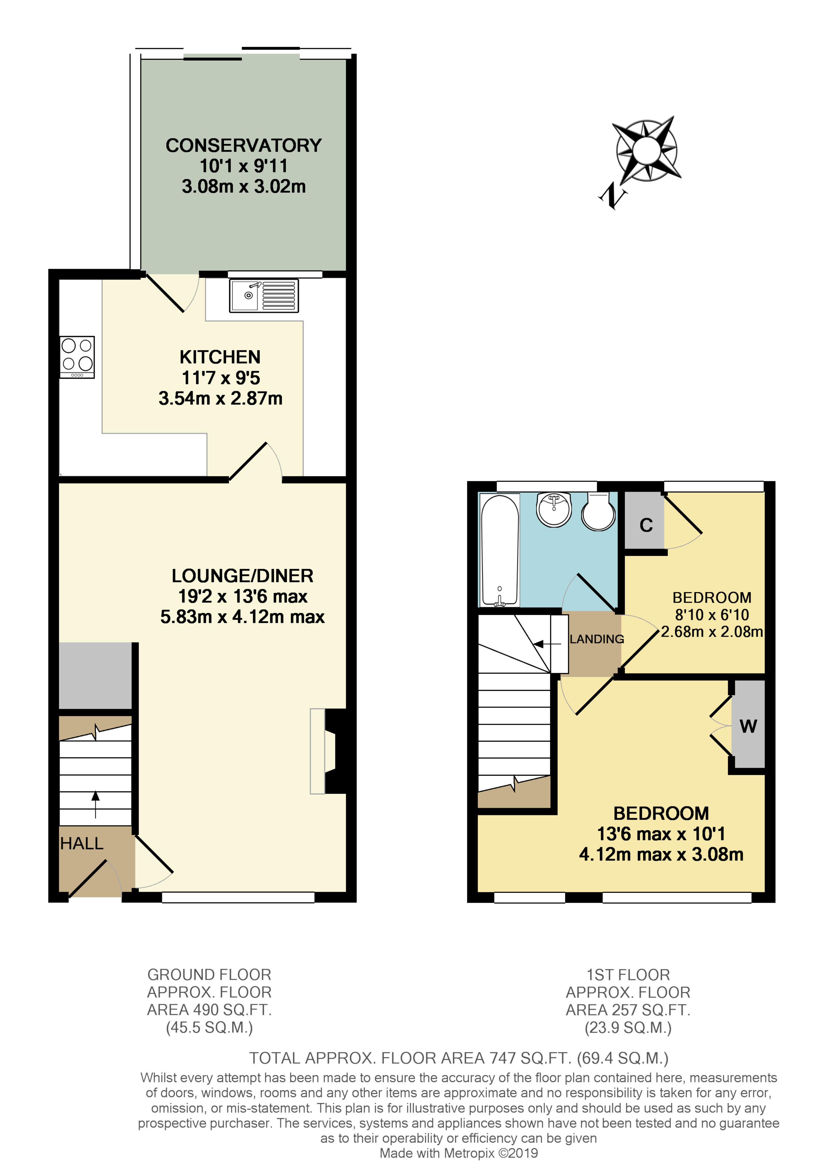 2 Bedrooms Terraced house for sale in Eastcote Avenue, West Molesey KT8