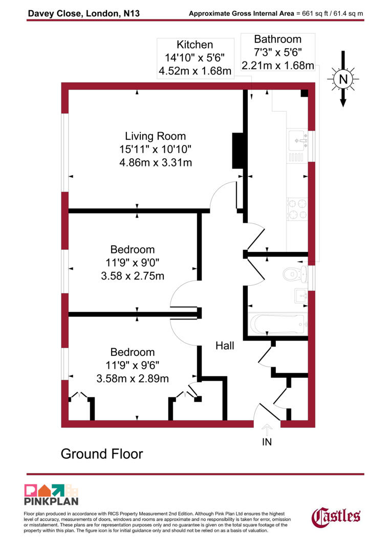 22, Davey Close, London floorplan