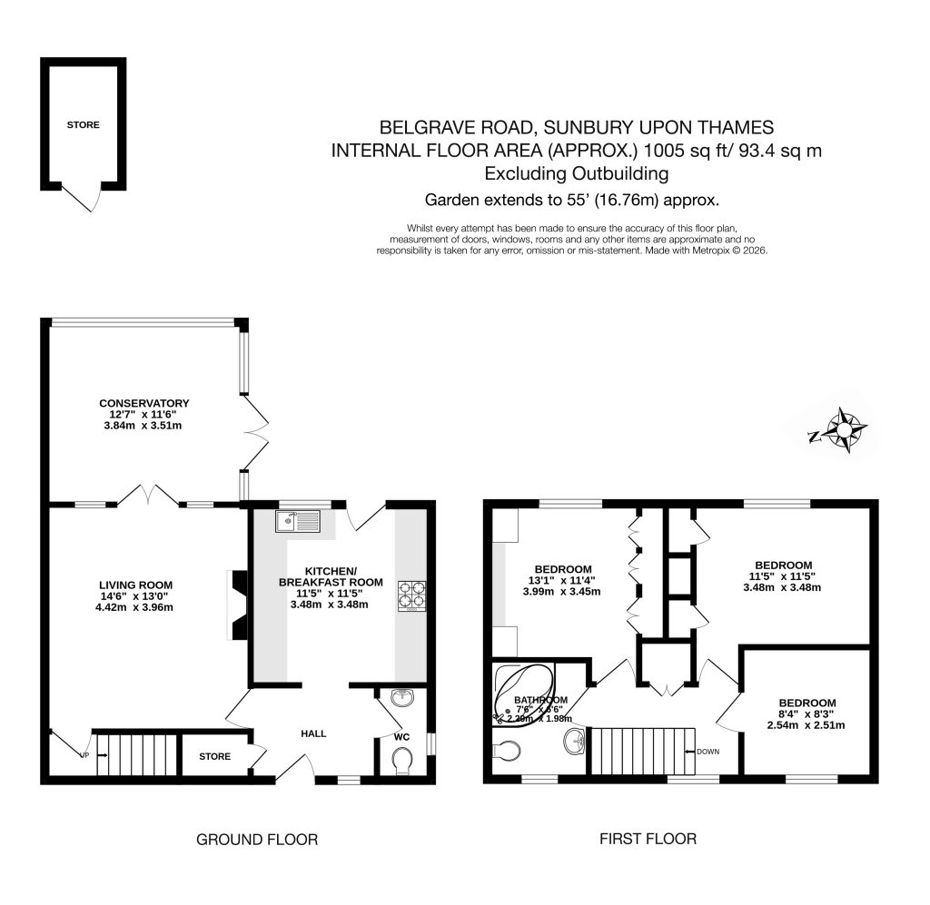 7, BELGRAVE ROAD, Sunbury on Thames floorplan