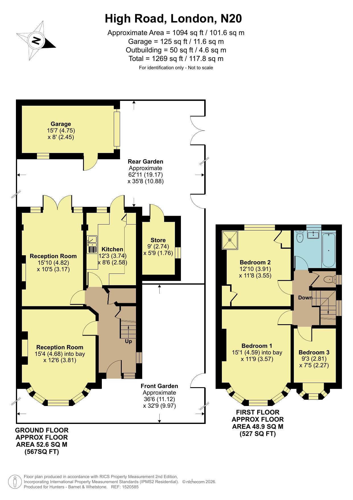 1523, High Road, Whetstone floorplan