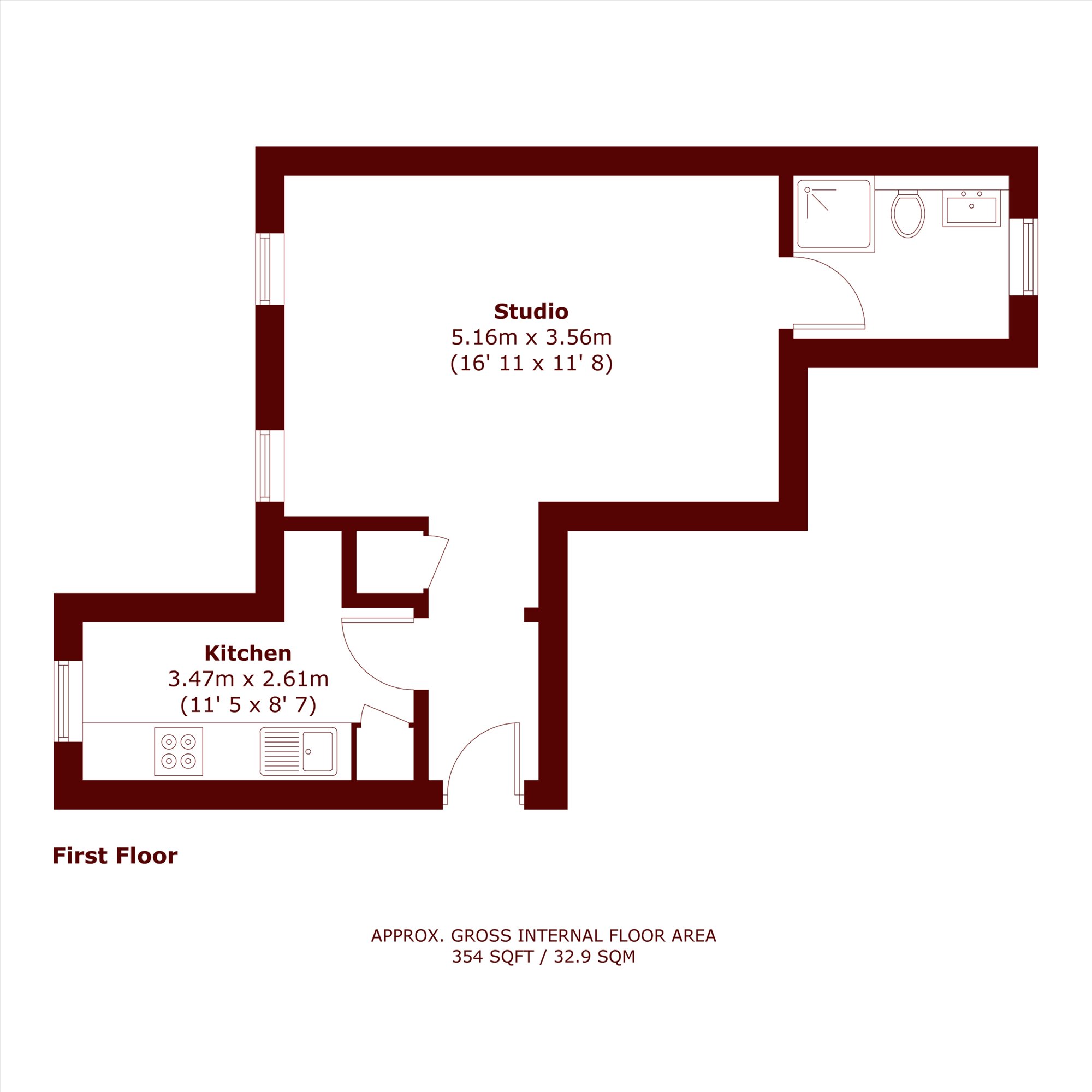 Flat 8, 60, Victoria Street, St. Albans floorplan