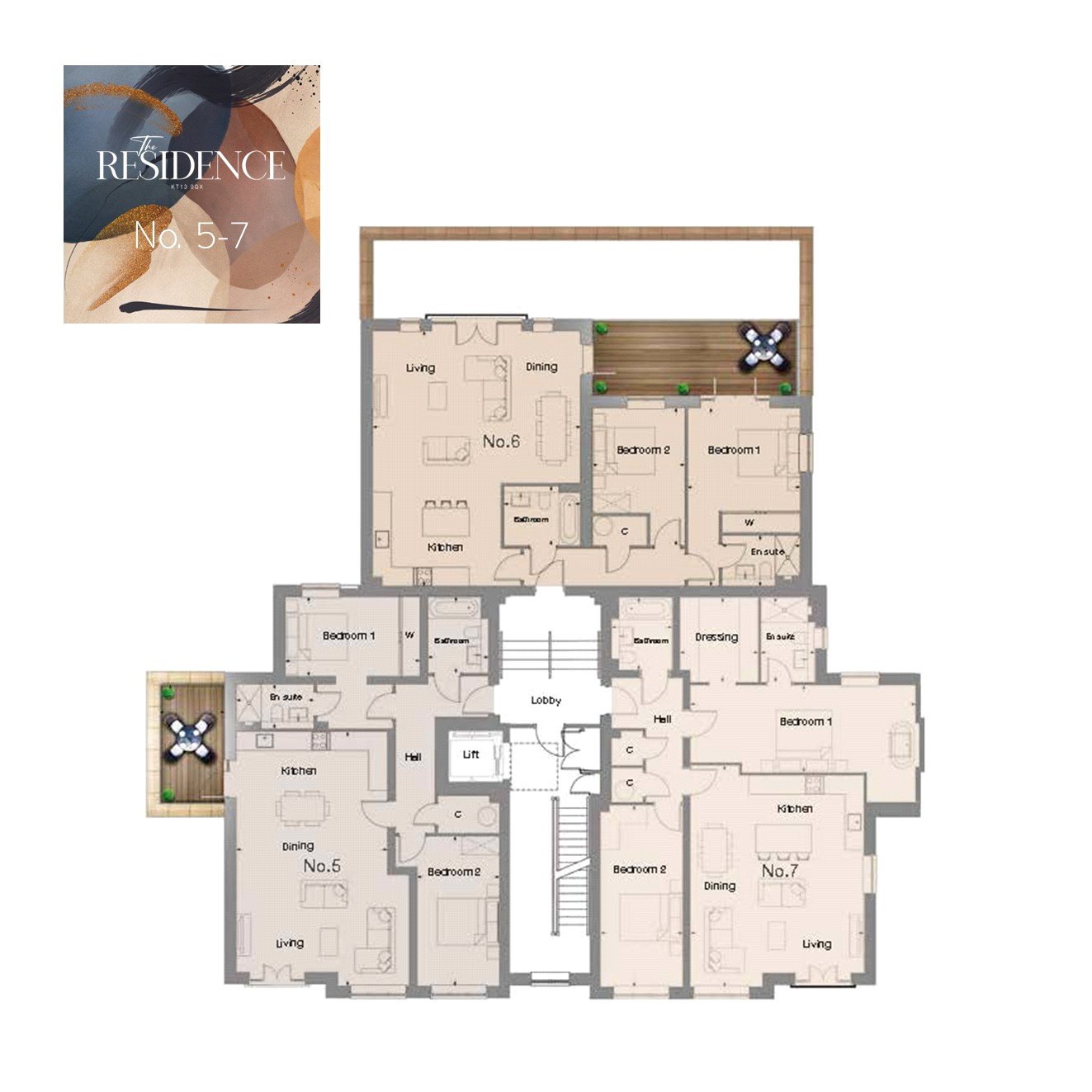 Apartment 7,, The Residence, Weybridge floorplan