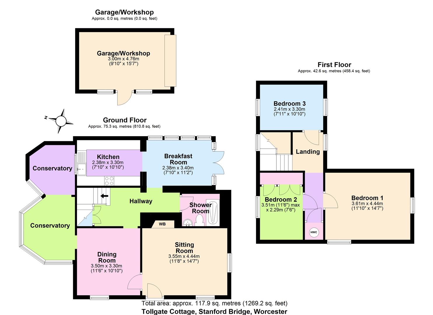 Toll Gate Cottage, B4203 Stanford Bridge, Stanford Bridge floorplan