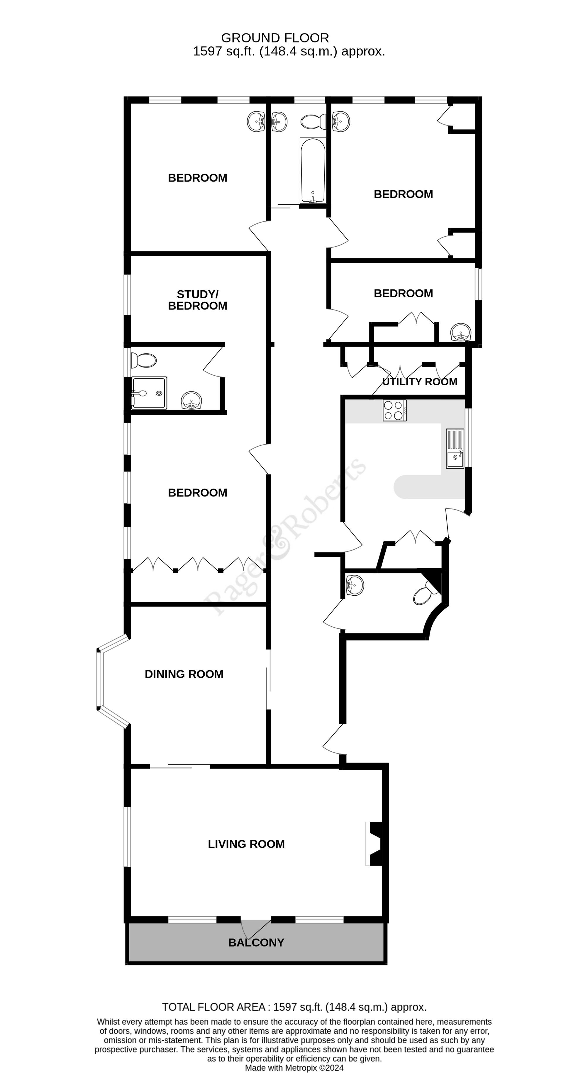 Flat 7,, Kepplestone, Meads floorplan