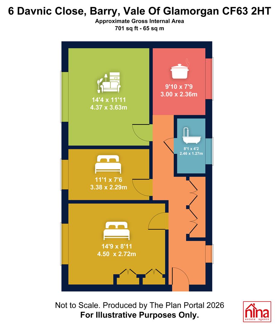 6, Davnic Close, Barry floorplan