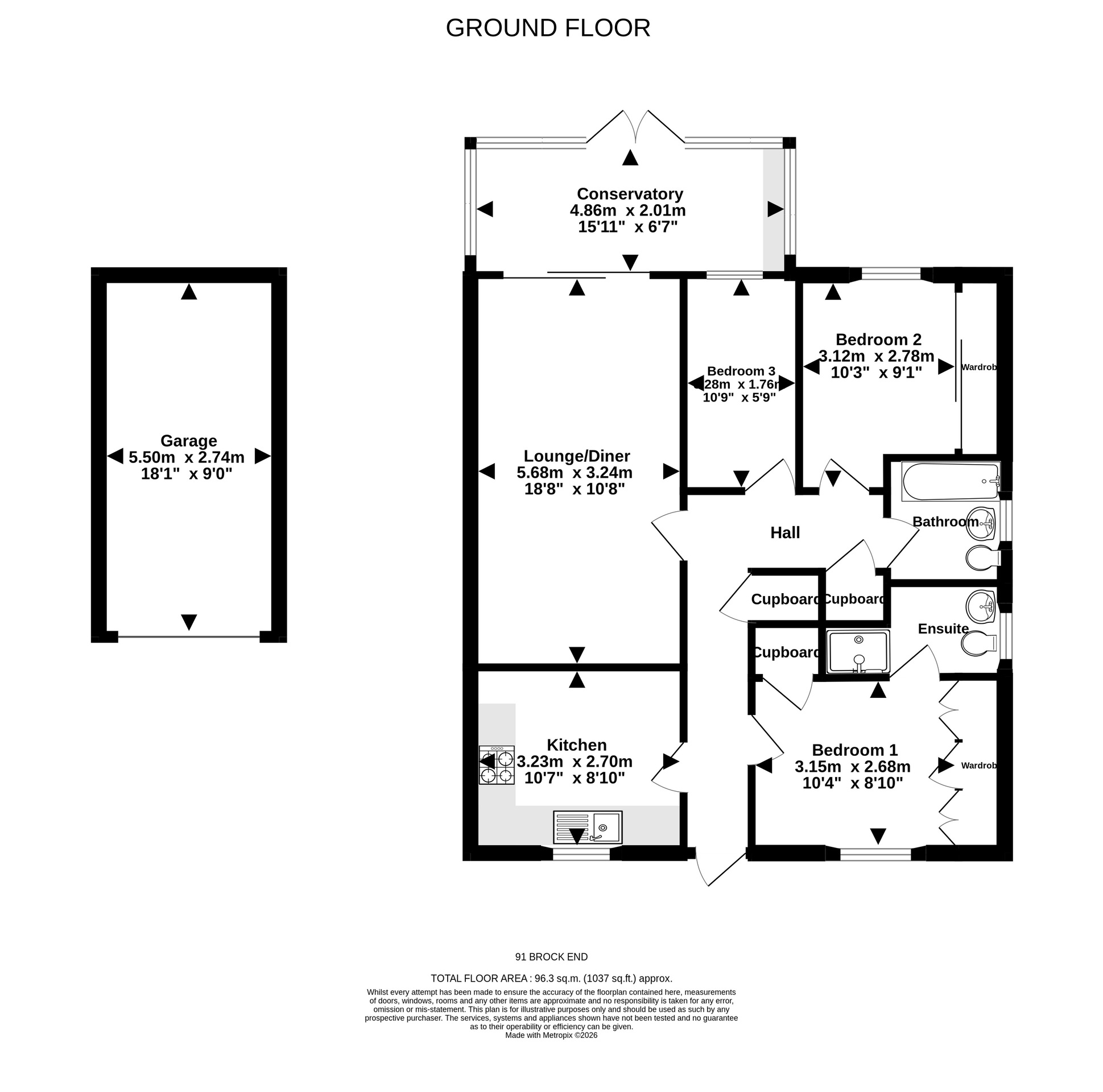 91 Brock End, Portishead floorplan