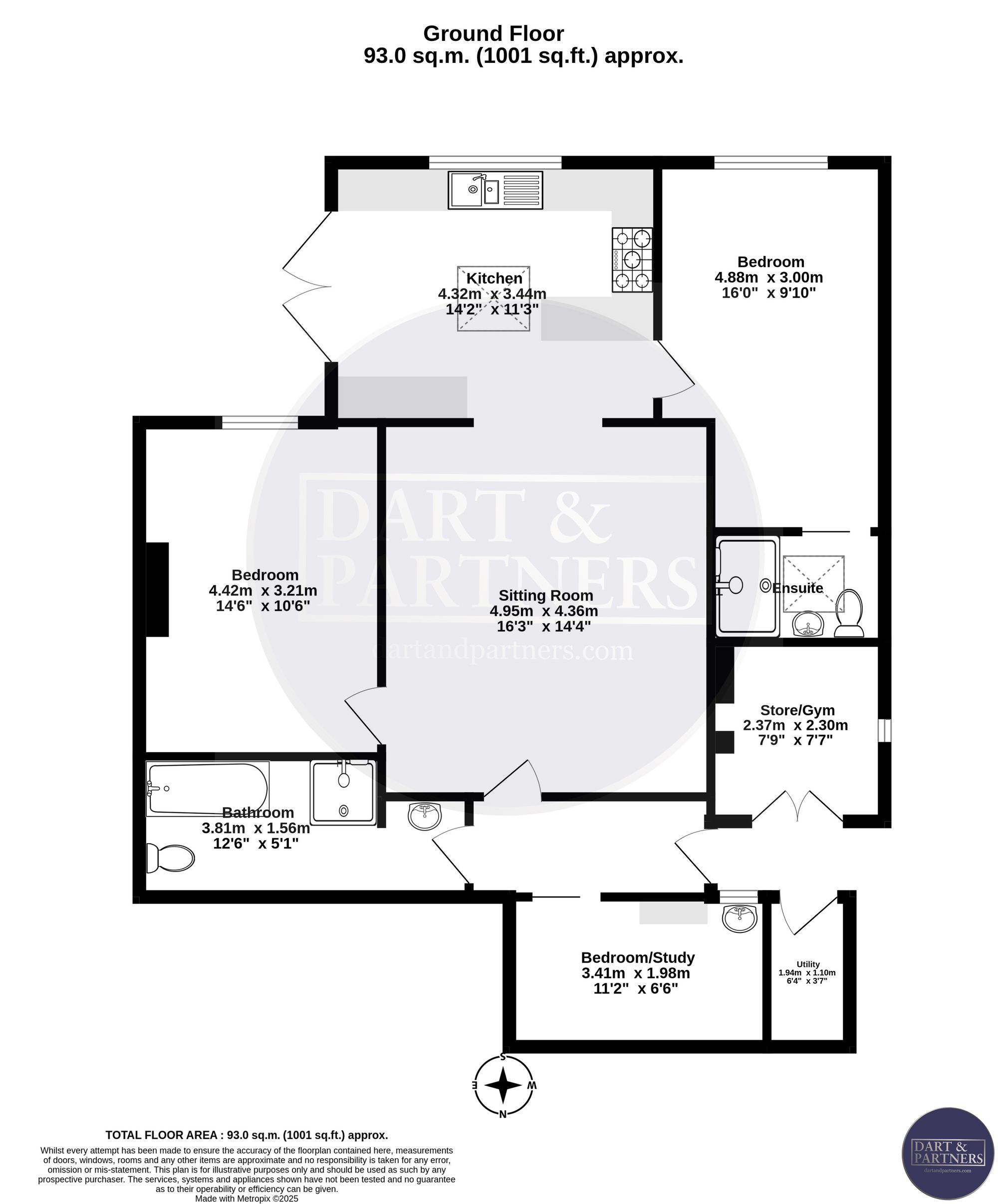 Flat 1, 4 Barton Villas, Dawlish floorplan