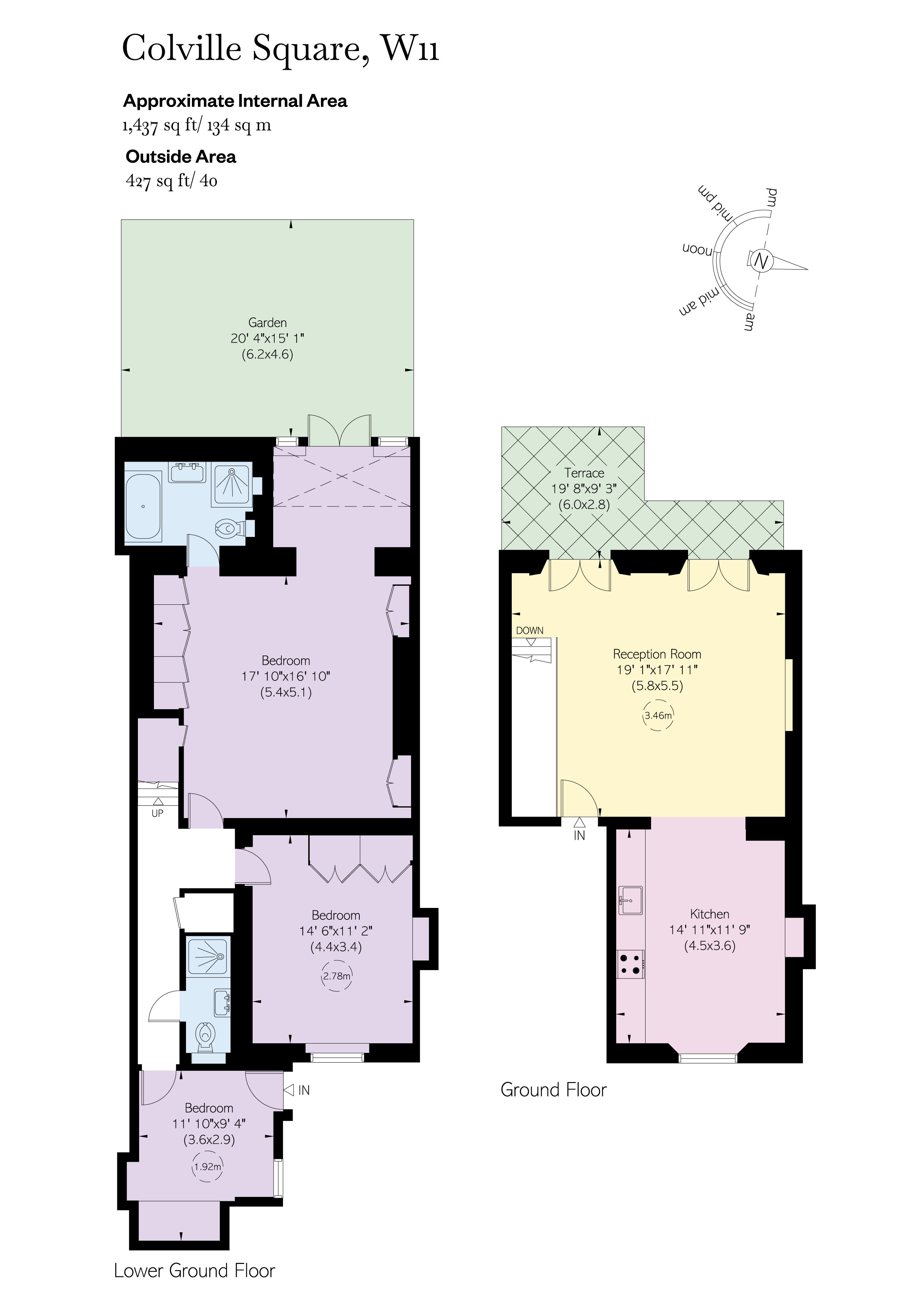 Colville Square, Notting Hill, London W11, 3 bedroom flat for sale