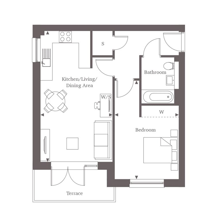 Langley Road, StainesUponThames, Surrey TW18, 1 bedroom flat for sale
