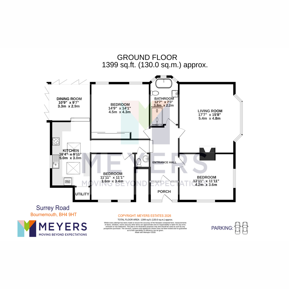 Flat Flat 4, 56, Surrey Road, Bournemouth floorplan