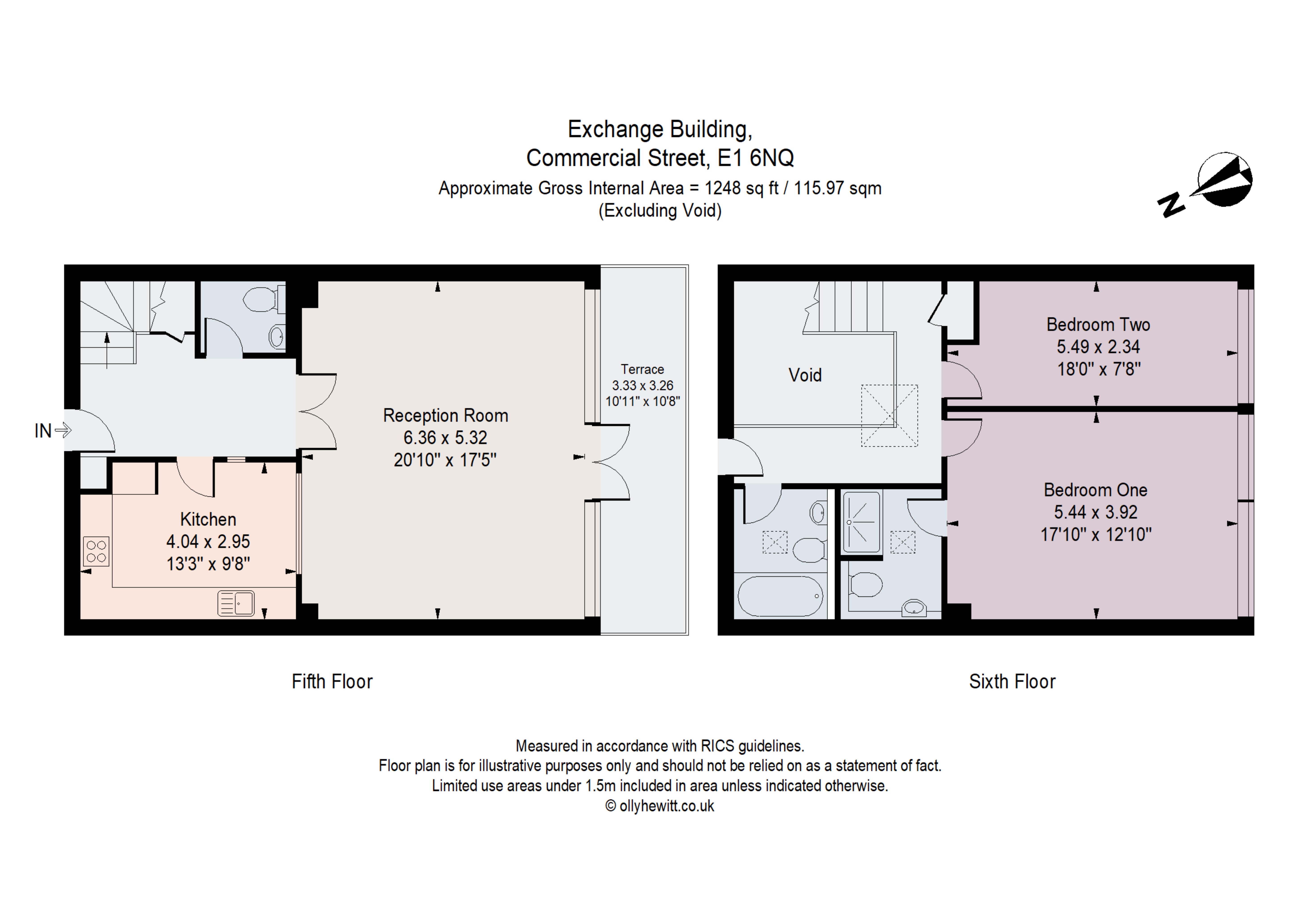 Flat 73, Exchange Building, 132, Commercial Street, London floorplan