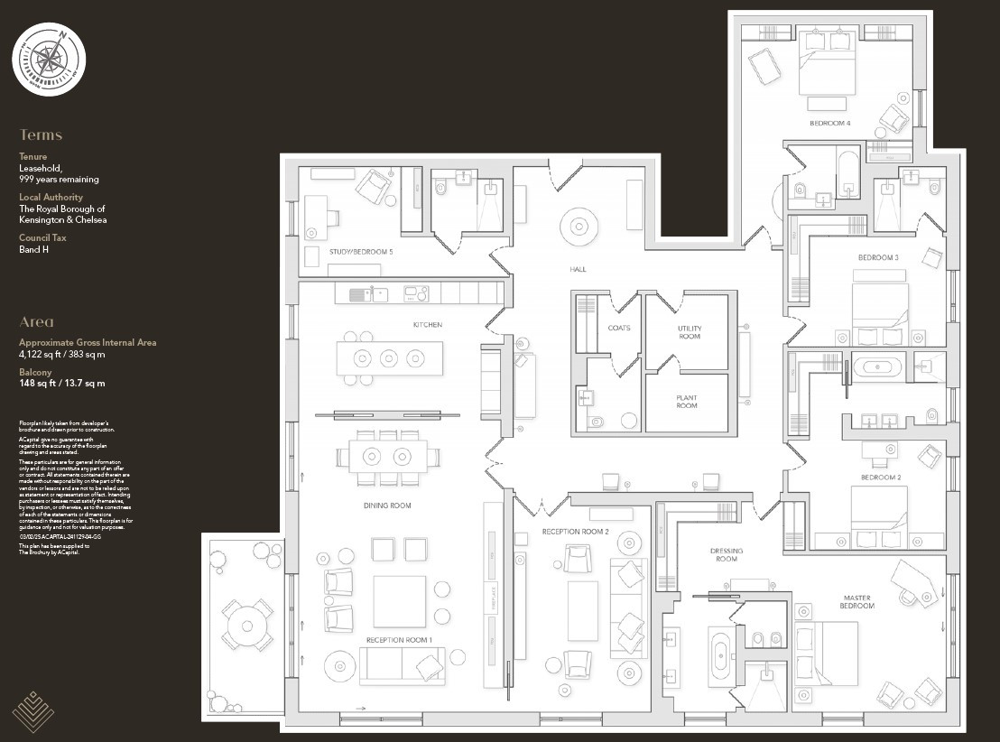 Apartment D201 Holland Park Villas,, 6 Campden Hill, London floorplan