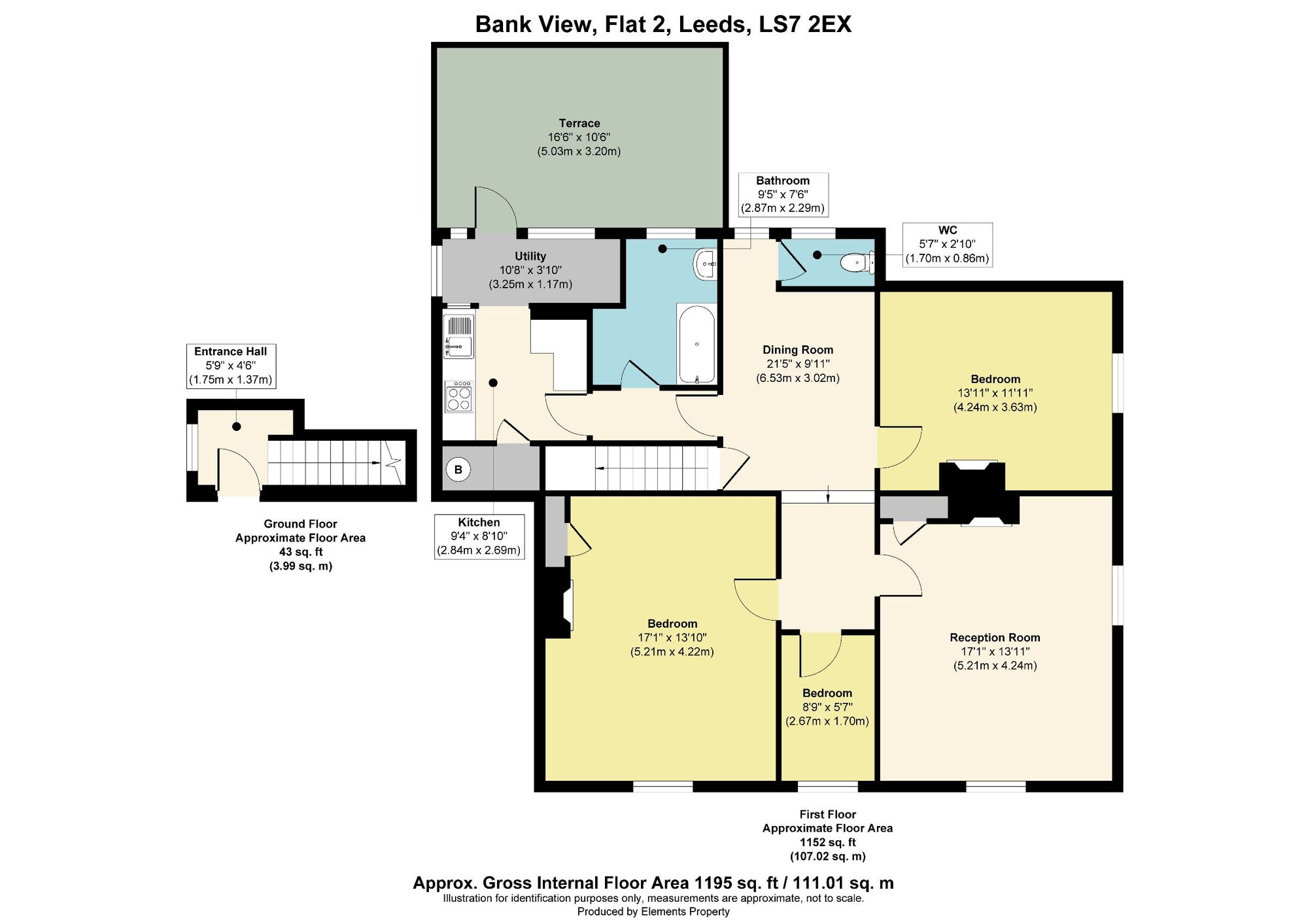 Flat 2, 1 Bank View, Leeds floorplan