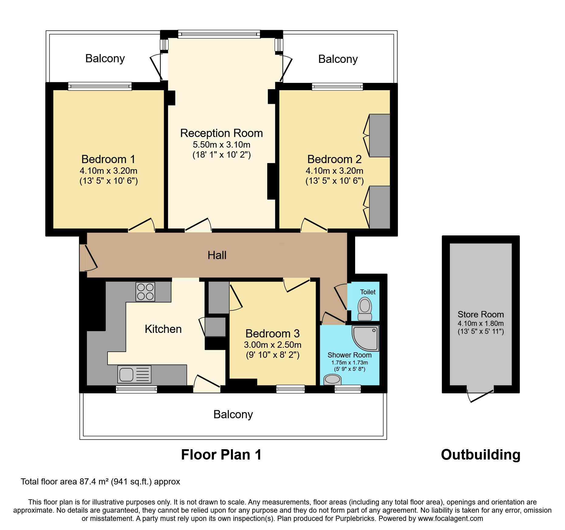 Flat 12, Onslow Court, Brighton Road, Worthing floorplan