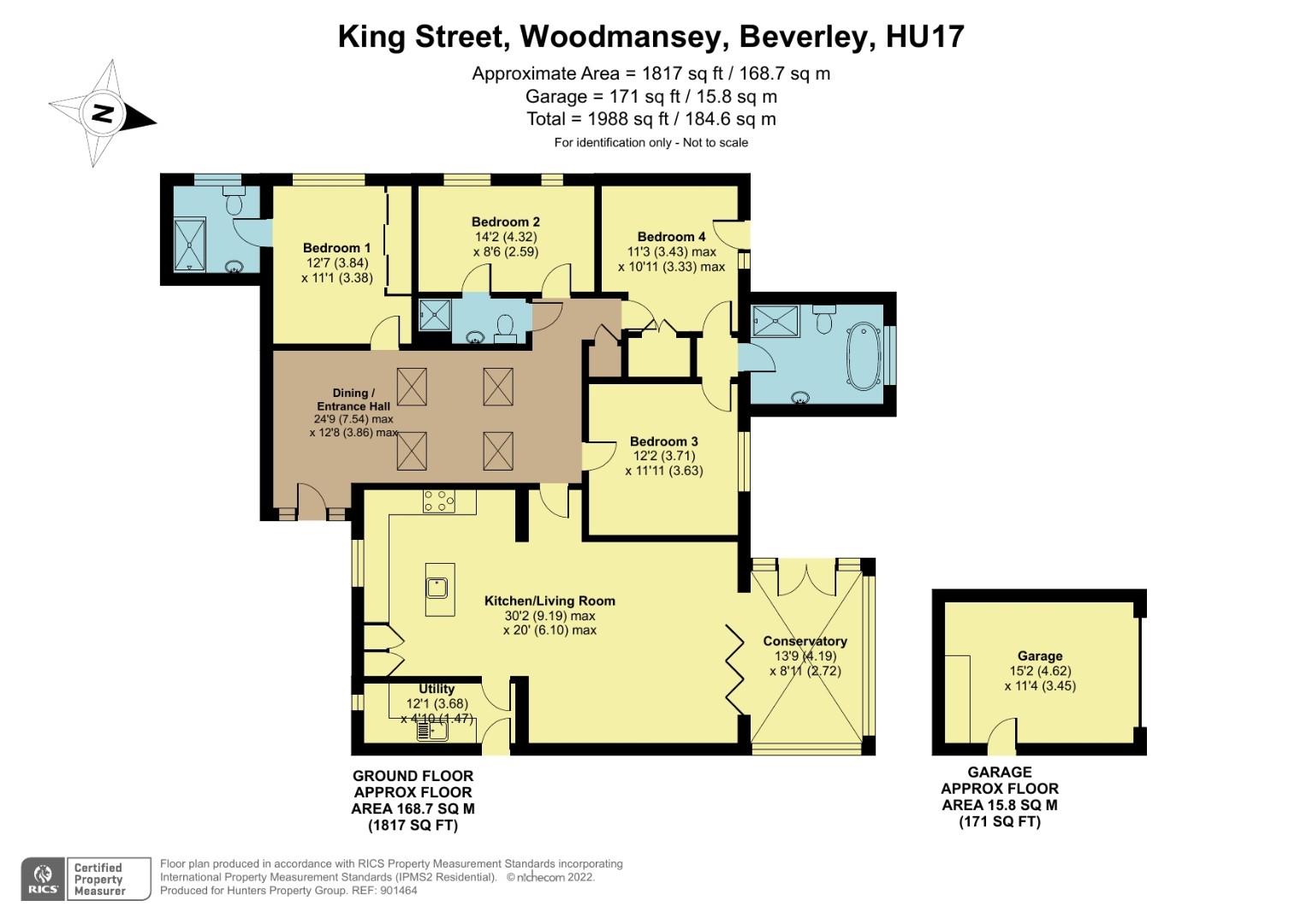 King Street, Woodmansey, Beverley HU17, 4 bedroom detached bungalow for