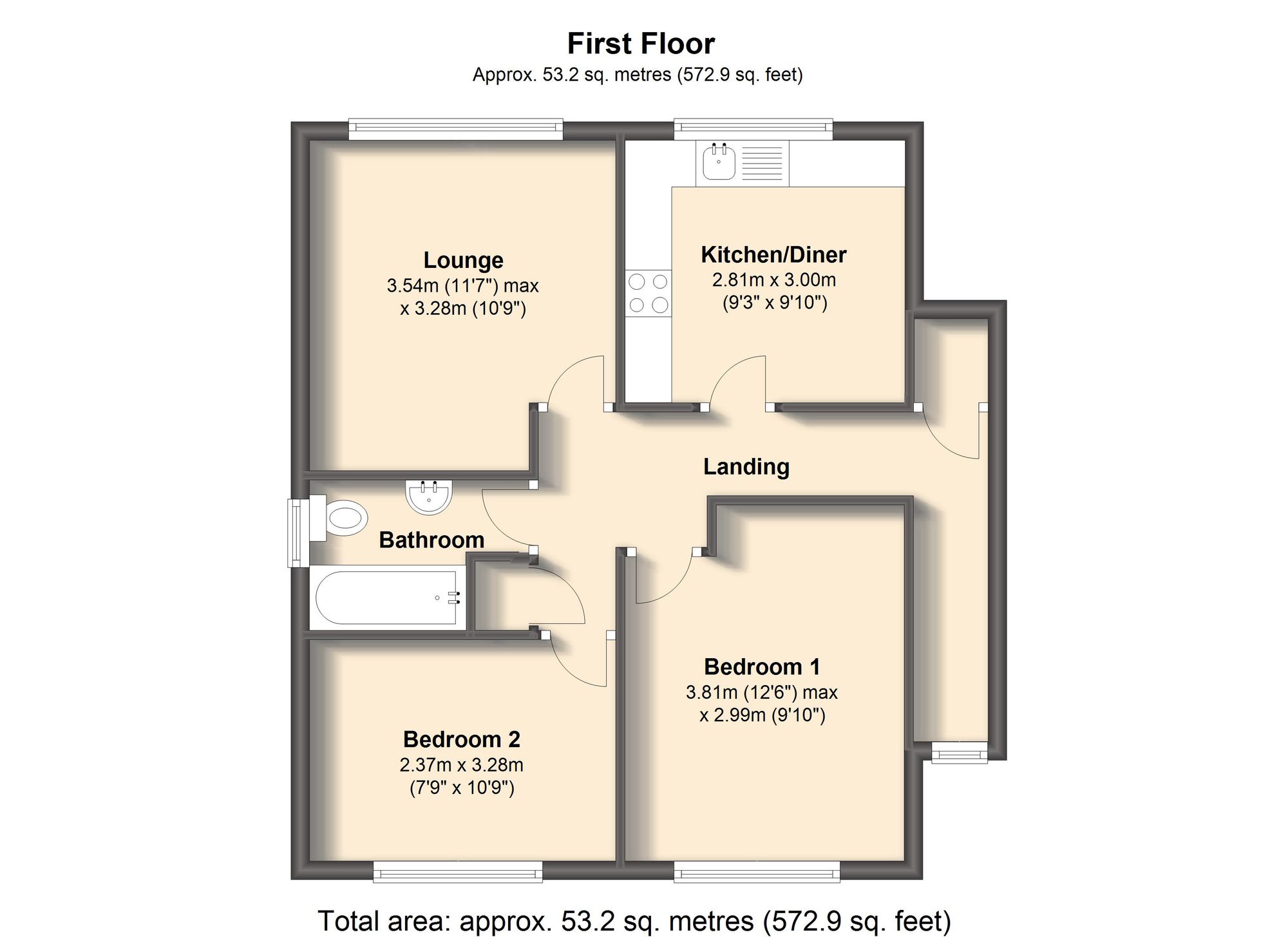 14, Alford Close, Chesterfield floorplan