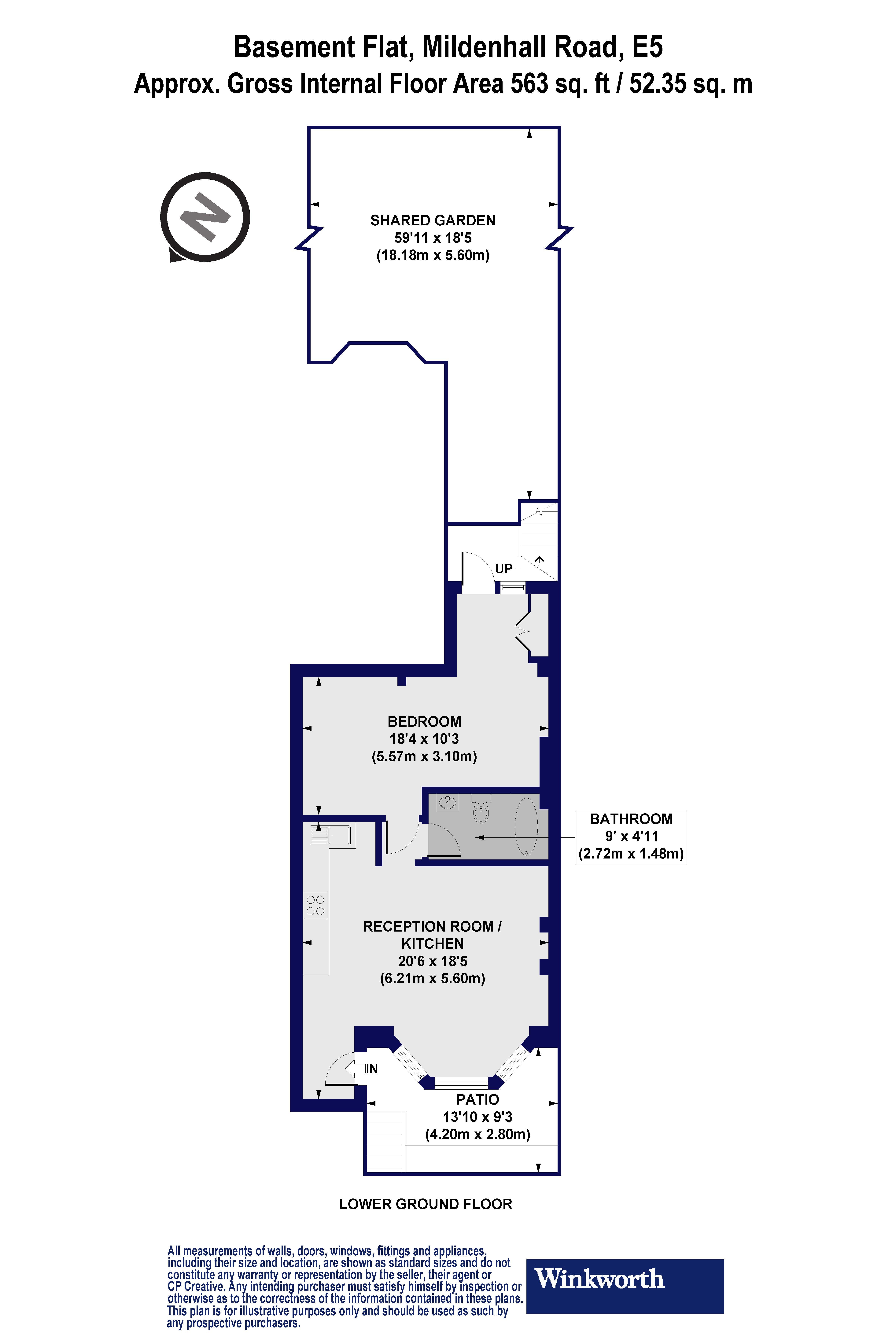 Basement Flat, 30, Mildenhall Road, London floorplan