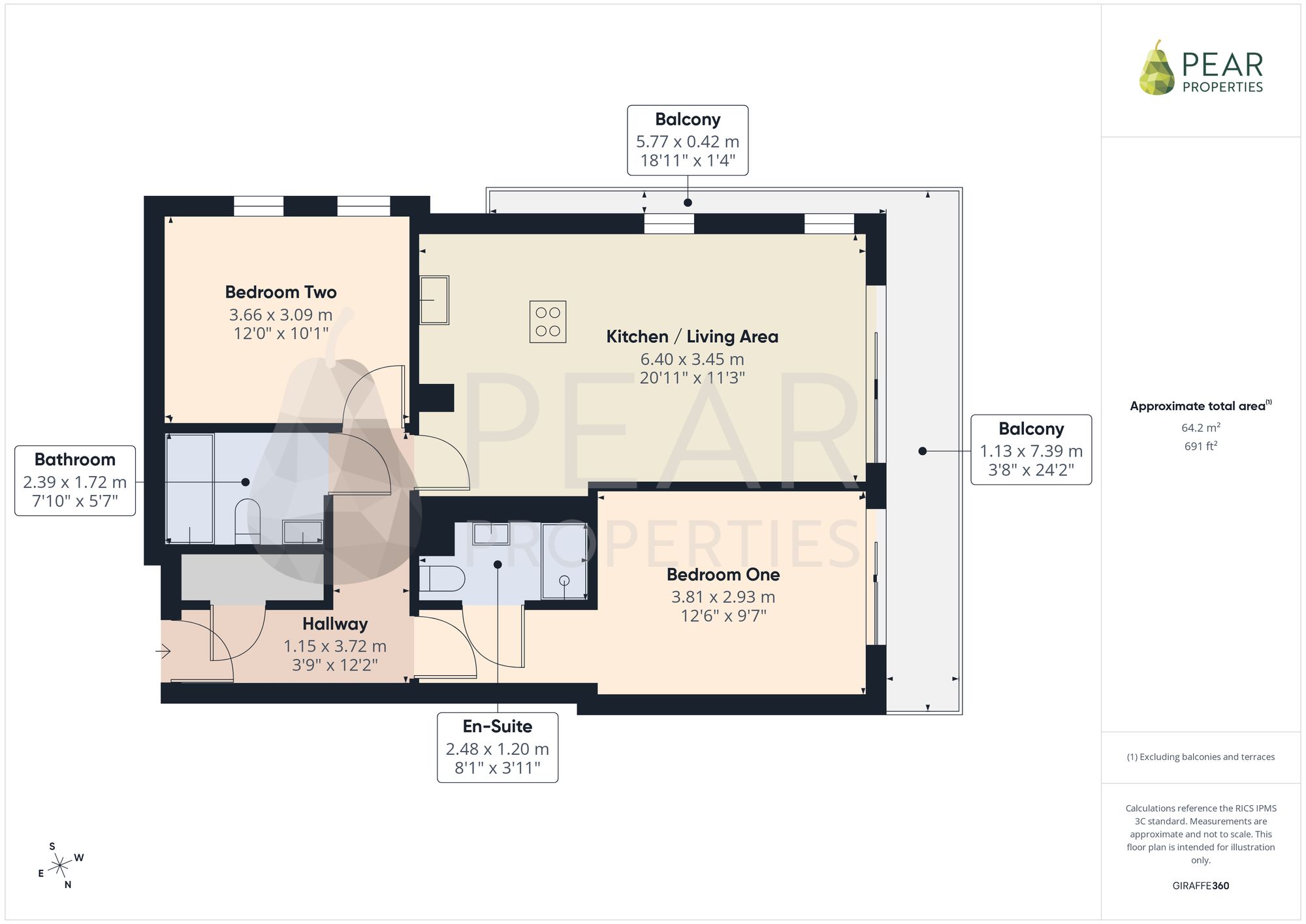 Flat 72, Skyline Apts, Worthing floorplan