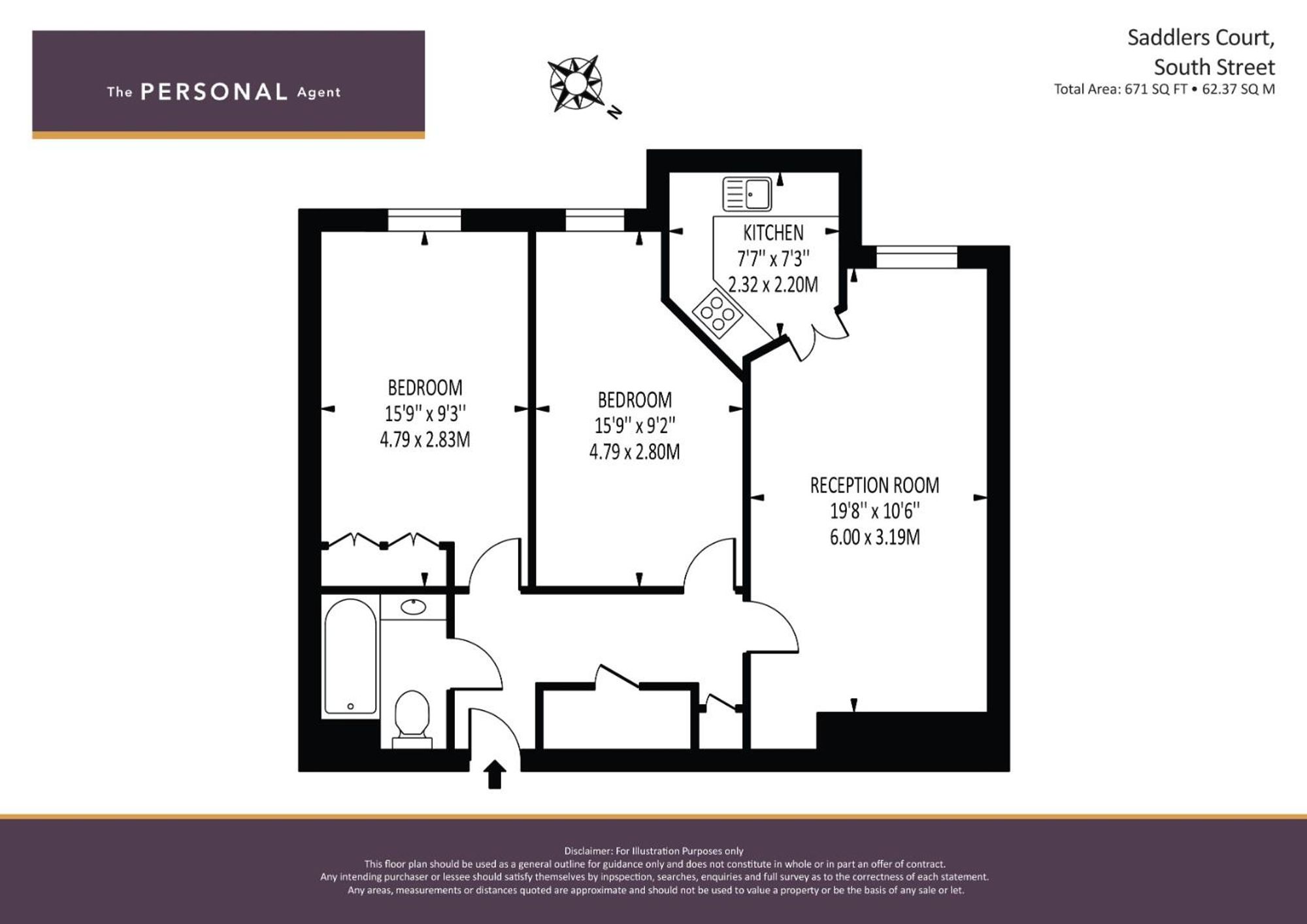 Flat 43, Saddlers Court South Street, Epsom floorplan