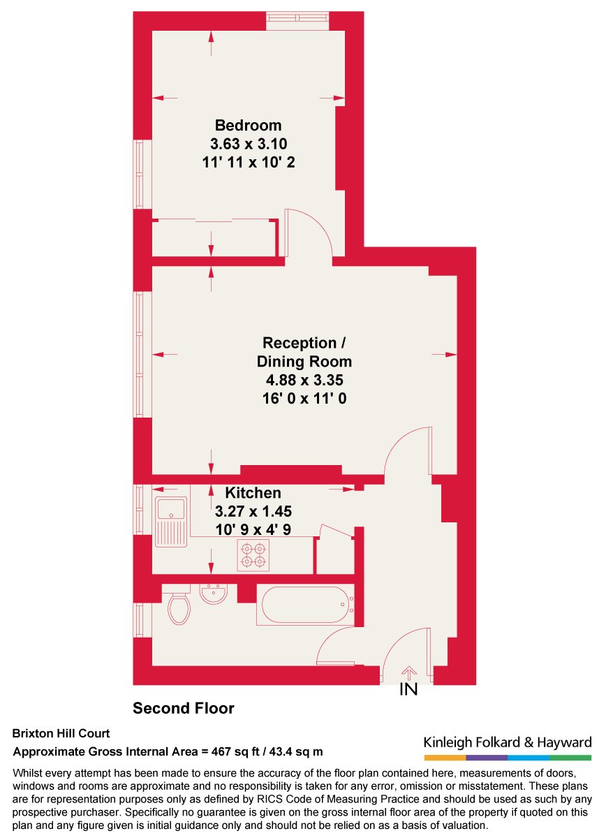 Flat 40, Brixton Hill Court,, Brixton Hill, London floorplan