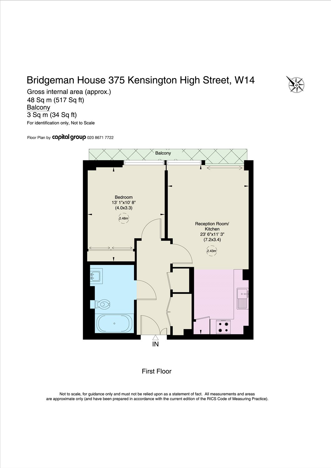 1 Bedrooms Flat to rent in Bridgeman House, 375 Kensington High Street, London W14