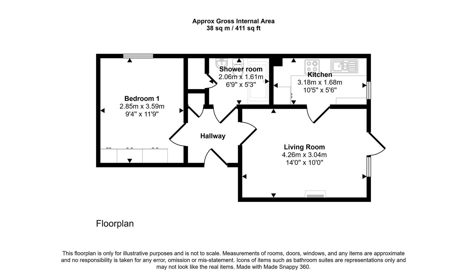 9 Kempes Place, Upper Bridge Street, Ashford floorplan