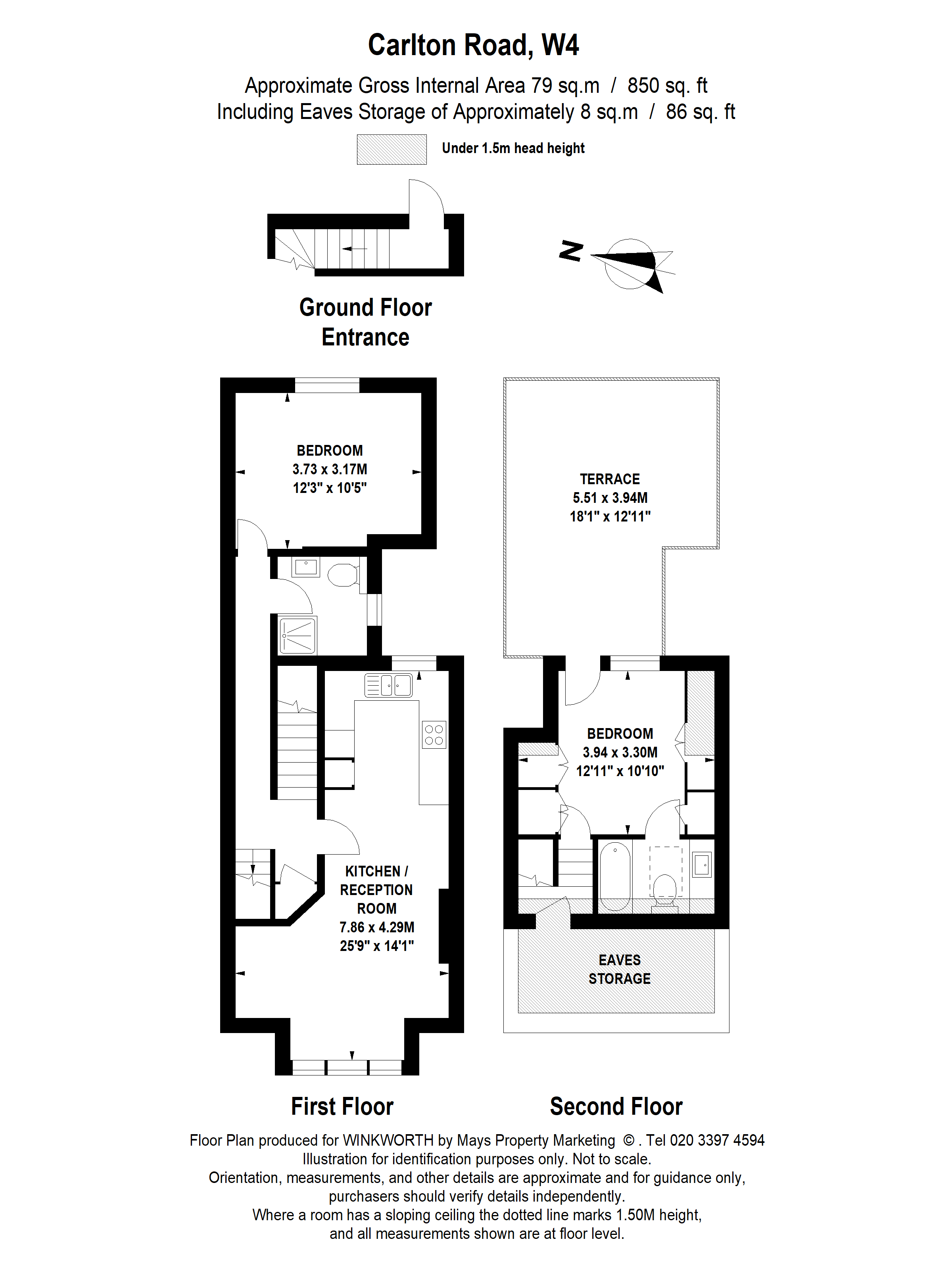 Flat A, 19, Carlton Road, London floorplan