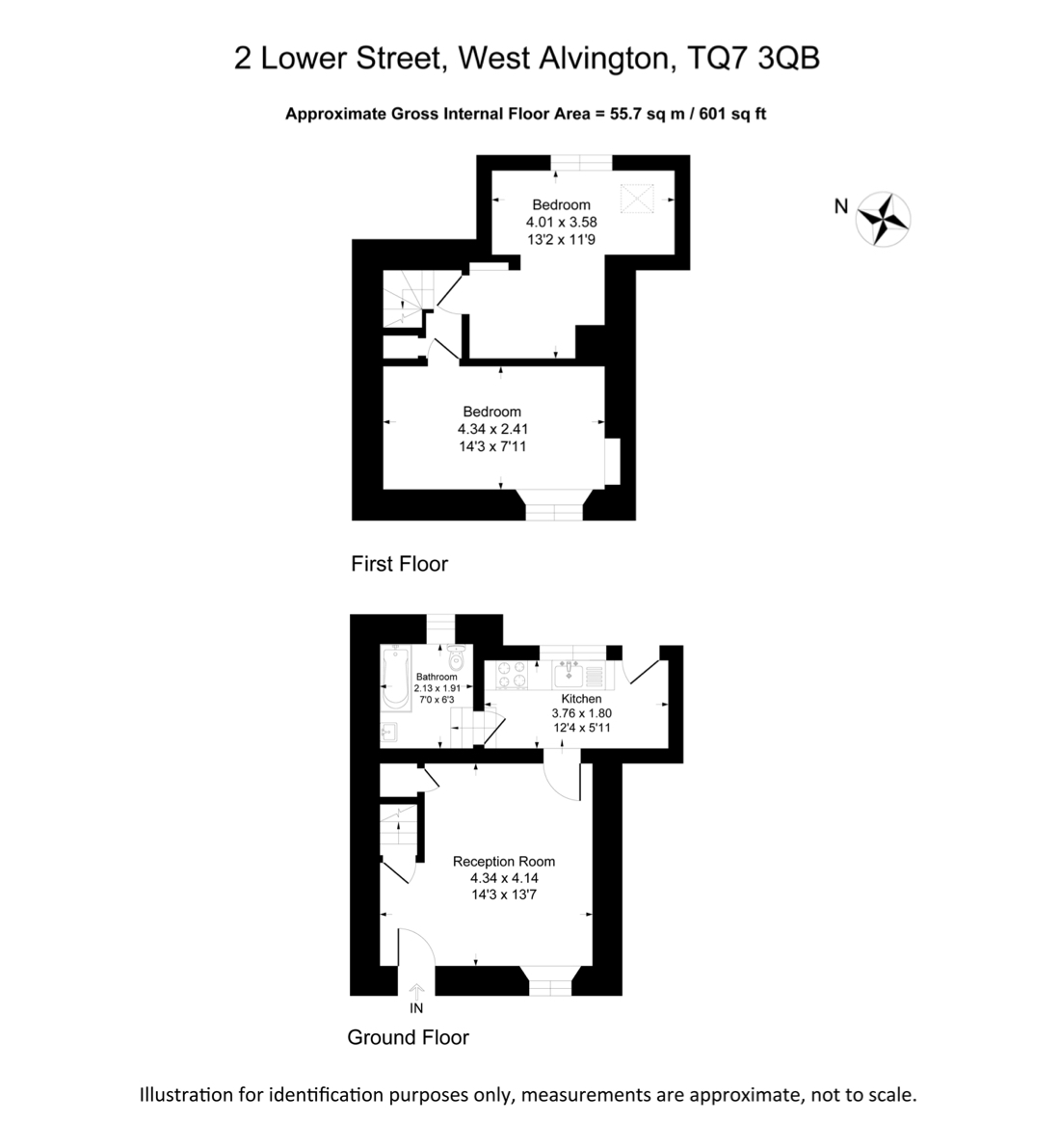 Lower Street, West Alvington, Kingsbridge TQ7, 2 bedroom cottage for