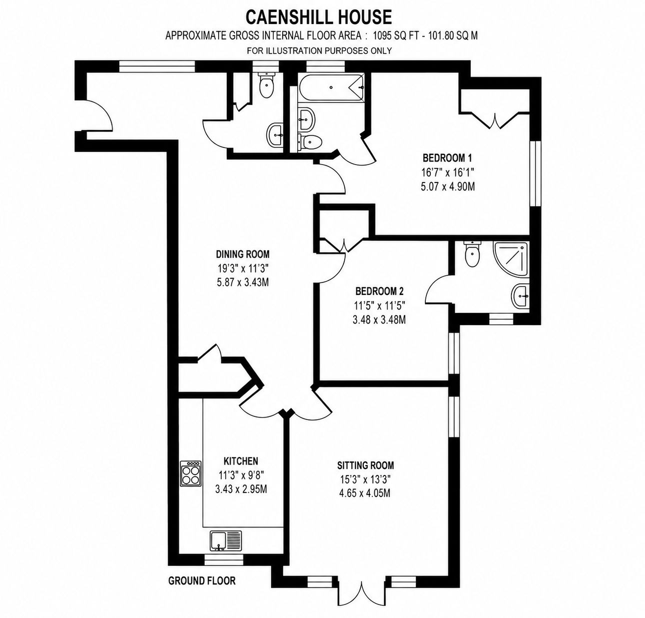 4, Caenshill House, Weybridge floorplan
