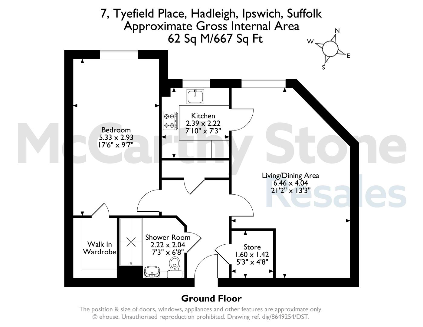7 Tyefield Place, High Street, Hadleigh floorplan