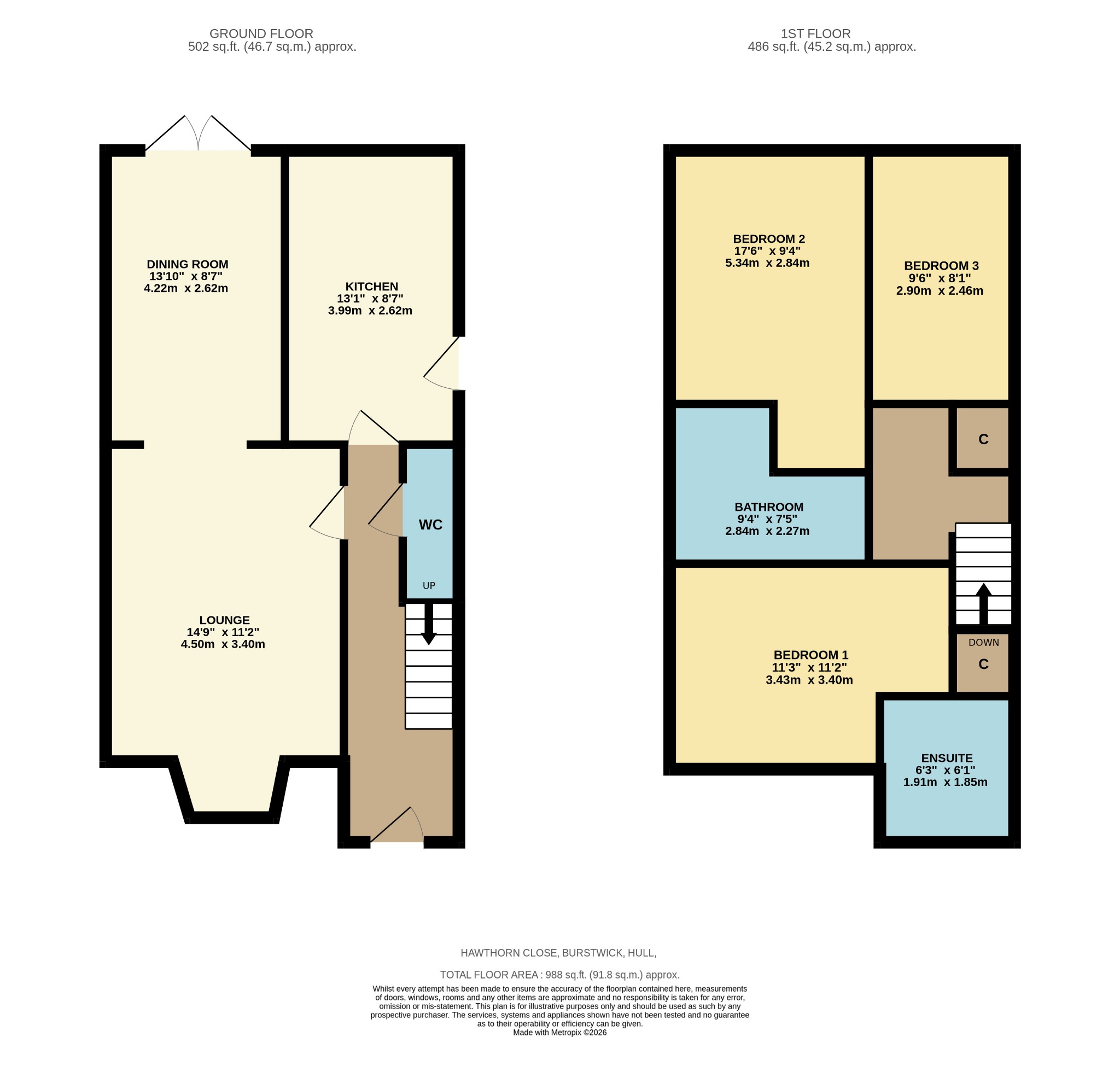 7, Hawthorn Close, Hull floorplan