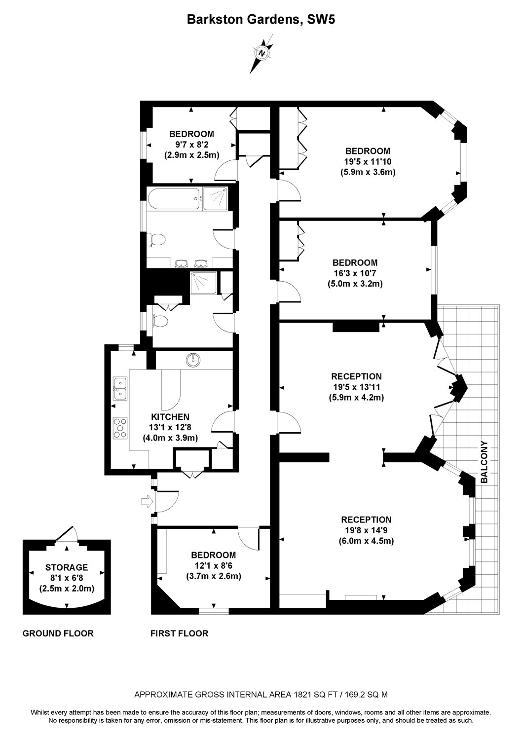 Flat 111, 48-121, Barkston Gardens, London floorplan