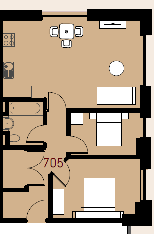 Unit A705,, Apartment A705, Liverpool floorplan