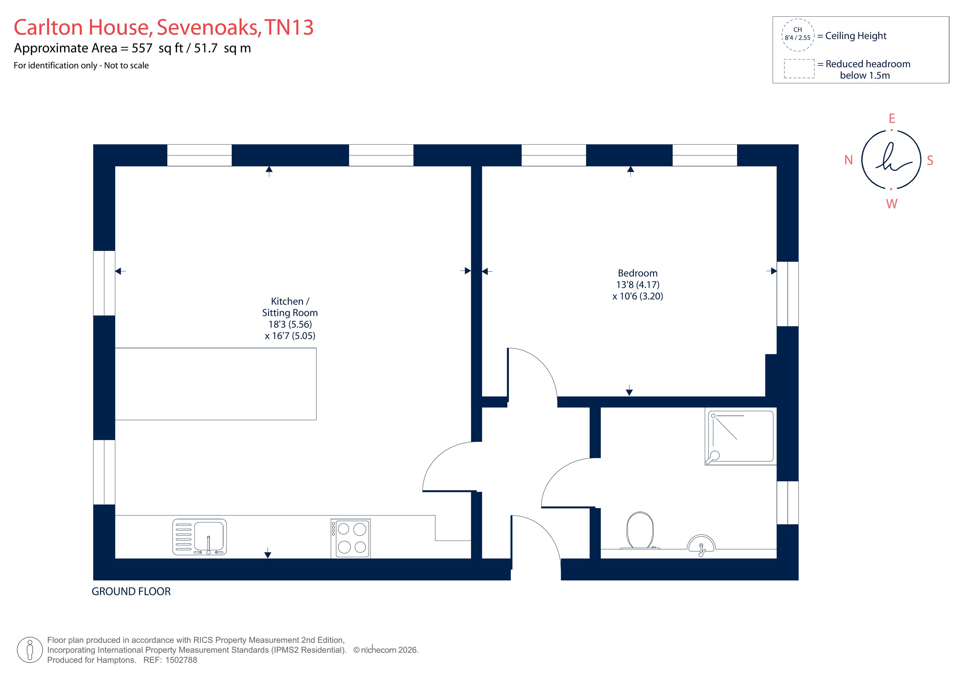 Flat 3, Carlton House 61B, St. Johns Hill, Sevenoaks floorplan